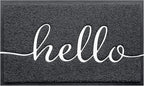 BeneathYourFeet Door Mat (32"x20",Black), Welcome Mat Low Profile Front Doormat Indoor Outdoor Door Non Slip Rugs for Entryway, Patio, High Traffic Areas