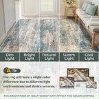 XLUEZ 9x12 Area Rug for Living Room, Washable Modern Abstract Large Area Rug Neutral Soft Non Slip Kids Rug Stain Resistant Indoor Carpet for Bedroom Dining Room Playroom Office(GreenBrown, 9'x12')