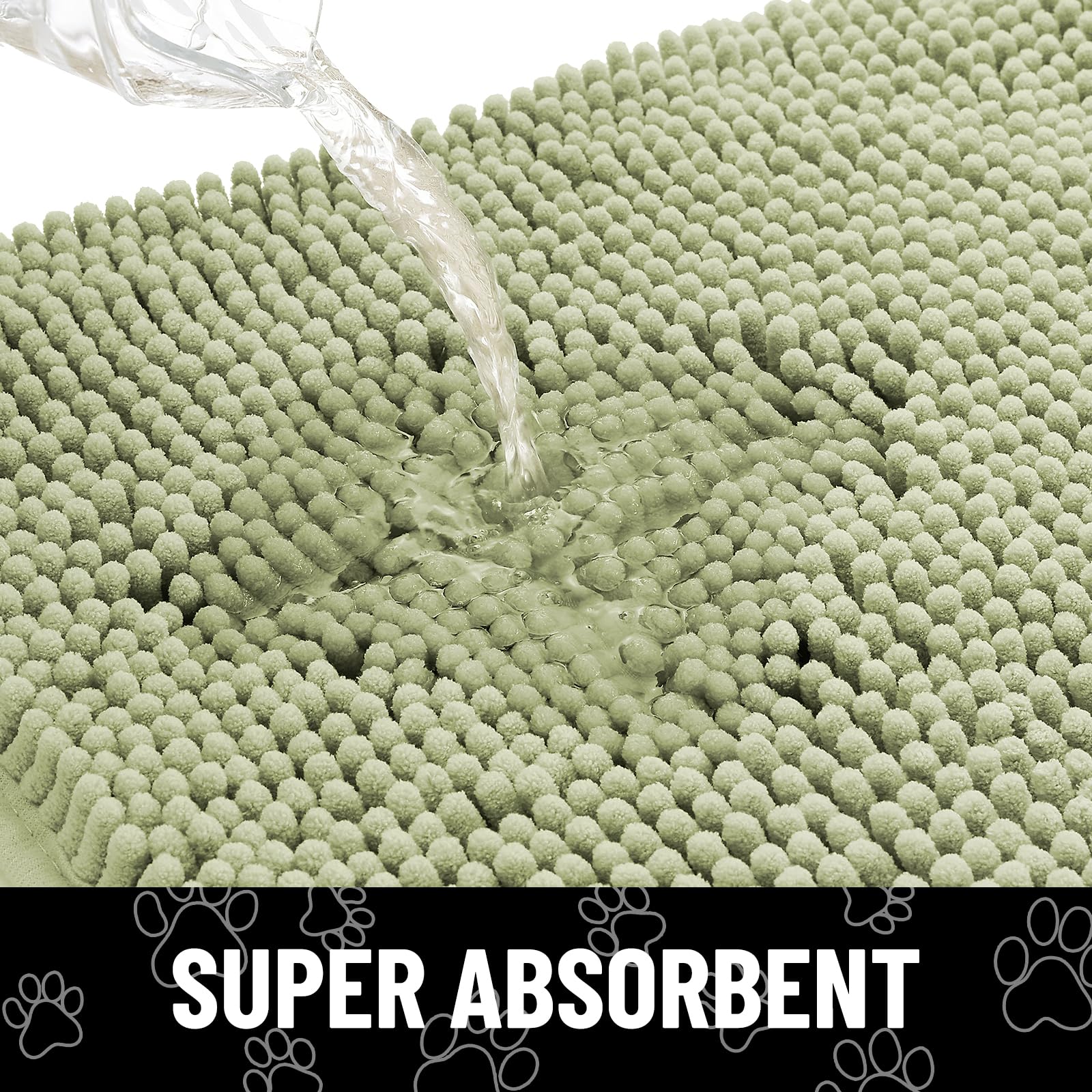 Smiry Dog Door Mat for Muddy Paws, Absorbent Non Slip Dirt Trapper, 24x16