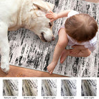 Lansny Modern Abstract Hallway Runner Rug, White Black Grey Taupe Washable Kitchen Runner Non-Slip Soft 2x8 Runner Rug Thin Print Faux Wool Carpet for Entryway Bedroom Laundry Room Indoor Home Decor