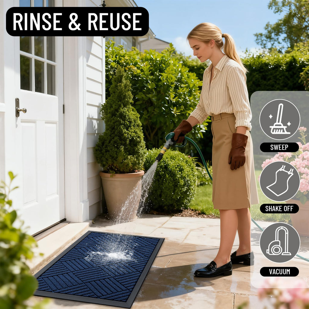 OLANLY Front Door Mat Outside Entrance 59x23, Waterproof Heavy-Duty Doormat
