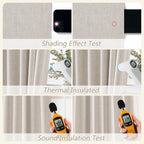 Guken 100% Blackout Curtains 102 Inch Length 2 Panels Set for Living Room Bedroom Back Tab Thermal Insulated Black Out Linen Drapes Room Darkening Window Curtains 102 Inches Long, Sand Beige