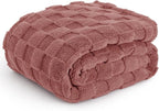 Bedsure GentleSoft Dusty Pink Throw Blanket for Couch - Checkered Fleece Blankets Gifts for Women Kids Girls, Cute Soft Cozy Throw for Bedroom Home Decor Gifts, 50x60 Inches