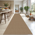 KOZYFLY Extra Long Runners for Hallways 3x20 ft Washable Kitchen Runner Non Slip Rubber Backed Hallway Rug Cotton Entryway Runner Rug Floor Carpet for Indoor Hall, Kitchen, Stair, Tan/Orange/Brown