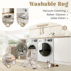 XLUEZ 6x9 Area Rugs for Living Room, Washable Modern Abstract Large Area Rug Neutral Soft Non Slip Kids Rug Stain Resistant Indoor Carpet for Bedroom Nursery Dining Room Playroom(Beige, 6'x9')