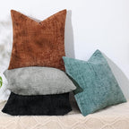 decorUhome Neutral Grey Chenille Euro Sham Throw Pillow Covers 24x24 Set of 2 Textured Soft Cozy Slubby Couch Pillow Covers Modern Farmhouse Boho Decorative Pillow Cases for Bed Sofa Living Room