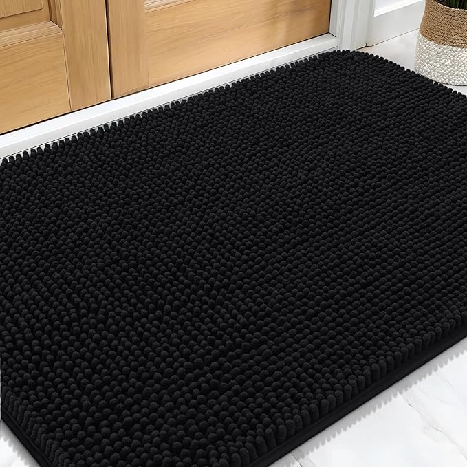 OLANLY Dog Door Mat for Muddy Paws 32x20, Super Absorbent Chenille Mud Mat