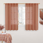 LAMIT 54 Inch Semi Sheer Window Linen Curtains, Light Filtering Panels