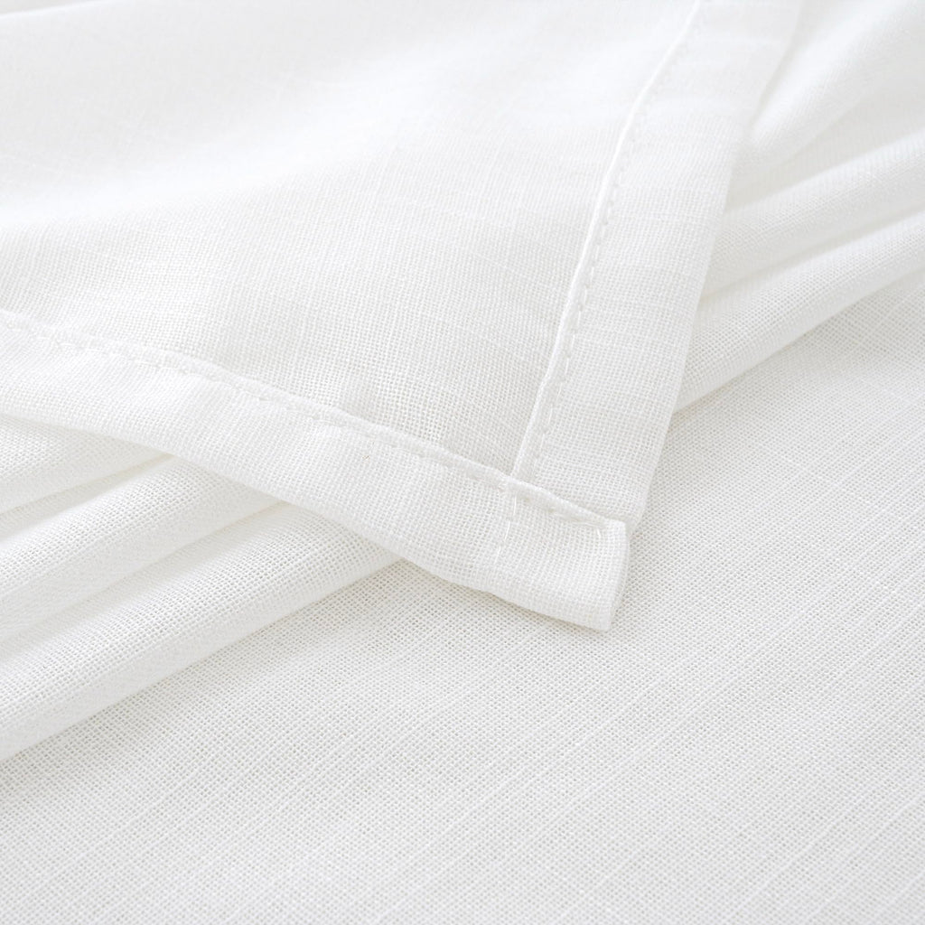 BGment White Linen Curtains 54 Inch Length for Living Room - Rod Pocket Textured Drapes Light Filtering for Bedroom Country Decorative Lightweight Natural Rustic, 2 Panels Set, 42 X 54 Inch