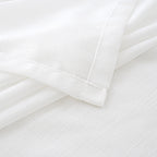 BGment White Linen Curtains 54 Inch Length for Living Room - Rod Pocket Textured Drapes Light Filtering for Bedroom Country Decorative Lightweight Natural Rustic, 2 Panels Set, 42 X 54 Inch
