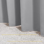 NICETOWN Blackout Silver Grey Living Room Curtains - Grommet Solid Thermal Insulated Sound Reducing Room Darkening Privacy Doorway Curtains for Bedroom (2 Panels, W52 x L78)