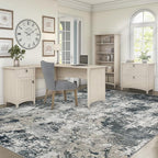 XLUEZ 6x9 Area Rugs for Living Room, Washable Modern Abstract Large Area Rug Neutral Soft Non Slip Kids Rug Stain Resistant Indoor Carpet for Bedroom Nursery Dining Room Playroom(GreyWhite, 6'x9')