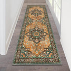 HEBE Hallway Runner Rug 2'x6' Washable Vintage Distressed Area Rugs Non Slip Laundry Rug Runner Boho Floor Carpet Runners for Hallways Entryway Laundry Room Kitchen Bathroom