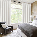 DWCN Short Ivory Blackout Curtains for Small Window, Thermal Insulated Energy Saving Room Darkening Curtains for Kitchen/Bedroom (W60 x L36 inch, Set of 2 Panels, Top of Rod Pocket)