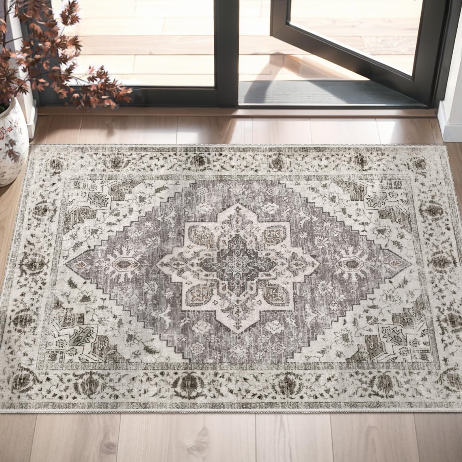 SERISSA 2x3 Washable Non Slip Boho Small Area Rug for Entryway，Earth Tone