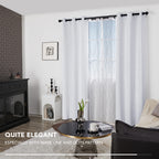 Deconovo Living Room Curtains 63 Inches Long, Blackout Curtains for Bedroom