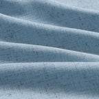 Nanspring Blue Curtains 80 Inches Length for Living Room Back Tab Rod Pocket Semi Sheer Linen Drapes Muted Neutral Boho Dusty Blue Linen Textured Window Curtain for Dining Room Bedroom 52X80 Inch