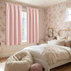 DWCN Blackout Curtains for Bedroom 42 x 45 Inch Long Blush Pink 2 Panels