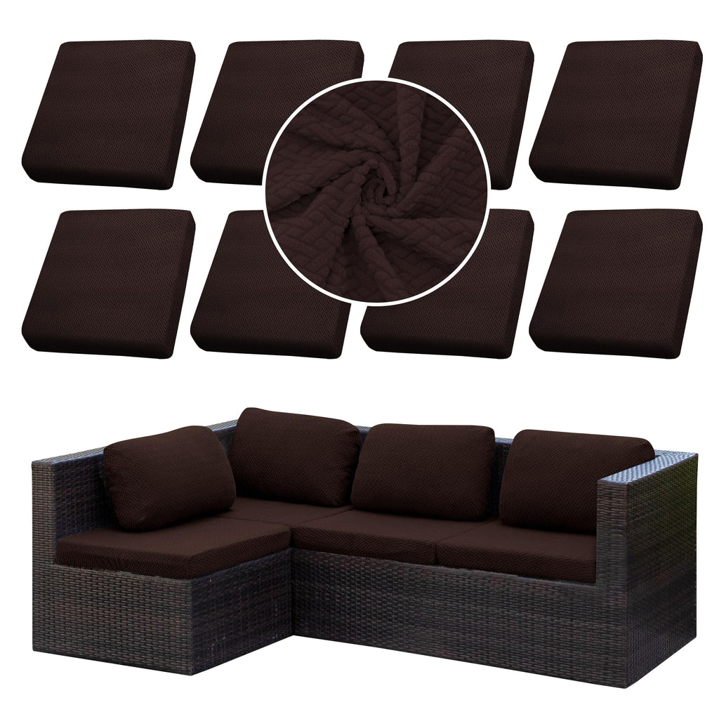 SUKAIKEQA 8PCS Patio Cushion Covers.Patio Furniture Couch SeatSlipcovers