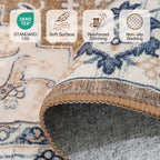 Lofus 3x5 Area Rugs for Living Room Bedroom, Small Carpet Floral Brown