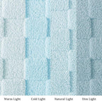Exclusivo Mezcla Twin Size Flannel Fleece Blanket, Super Soft and Warm Lightweight Checkered Pattern Blankets for All Seasons, 60x80 Inches, Light Blue