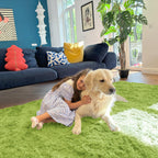 OLANLY 5x8 Machine Washable Large Area Rugs for Living Room, Bedroom, Soft Fluffy Shaggy Bedside Rug, Indoor Floor Carpet for Kids Girls and Boys, Dorms, Nursery, Home Decor Aesthetic, Grass Green