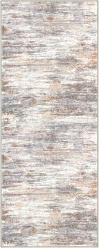 KOZYFLY Kitchen Runner Rug for Hallway Non-Slip Modern Abstract Runner Rug 2x5 Multi Grey/Orange, Washable Carpet Runner Laundry Room Mat with Soft Low Pile for Entryway Bathroom
