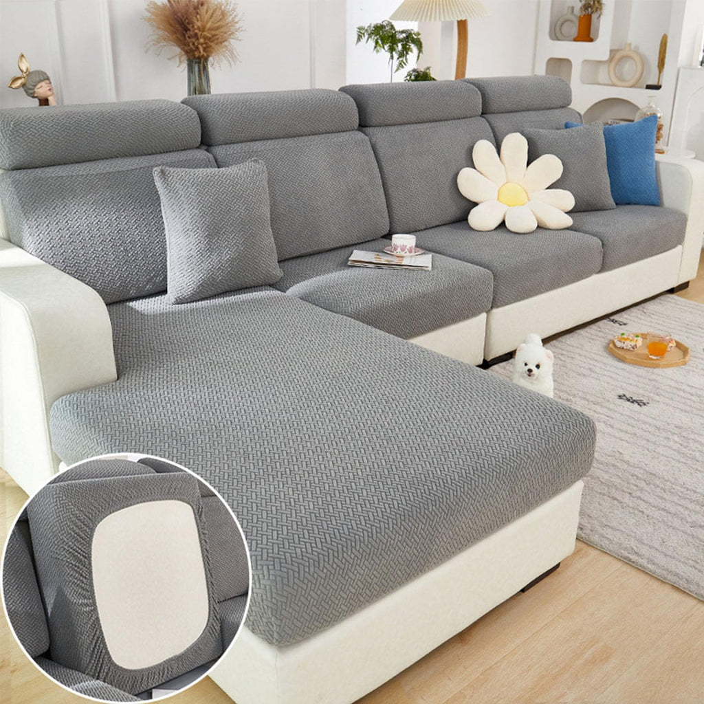 Disayu Couch Cushion Covers Sofa Covers Couch Covers for Sofa Pet Friendly Universal Sofa Covers Washable Stretch Slipcovers for Sectional Sofa (Texture Gray,Back Cover L)