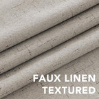 H.VERSAILTEX Linen Curtains 100% Blackout Curtains for Bedroom 102 inch Long Full Light Blocking Nature Linen Blended Window Curtains for Living Room Nickel Grommet (2 Panels, Stone)