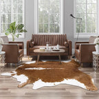 AROGAN Faux Cow Print Rug Large (4ft x 3ft) - Cow Print Area Rug with No-Slip Backing, Large Animal Skin Rugs for Living Room, Offfice, Room Decor, Brown
