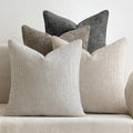 MIULEE Soft Decorative Chenille Pillow Covers Neutral 18x18 Pack of 4