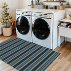 3x5 Striped Entry Rug - Small Washable Indoor Outdoor Mats for Front Door Non-Slip Porch Rug Navy Blue Coastal Throw Rugs for Bedroom Entryway Kitchen Office Welcome Layer Doormat Decor