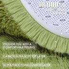 OLANLY Grass Green Round Rugs for Bedroom - Machine Washable, 5 ft Circle Area Rugs for Living Room, Soft and Fluffy Shaggy Carpet for Teen Girls and Boys, Nursery Rooms, Dorms, Home Decor Aesthetic