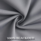 Yakamok Grey 100% Blackout Curtains 38x63 inch Long Gray Drapes-Bedroom