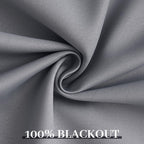 Yakamok Grey 100% Blackout Curtains 38x84 inch Long Gray Drapes-Bedroom