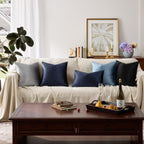 GIGIZAZA Navy Velvet Pillow Covers 22x22 Decorative Pillows Pack of 2