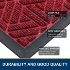 Smiry Front Door Mat Outside Entrance, Low Profile Rubber Doormat, 29.5x17