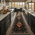 RELEANY Washable Area Rug, Runner 2'6"x12', Black/Colorful