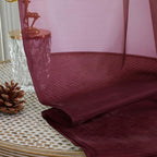 OWENIE Sheer Curtains 2 Panels Set for Bedroom Living Room, Soft Solid Rod Pocket Light Filtering Window Treatment, 2Pcs Each 59" W x 96" L, Burgundy Wine