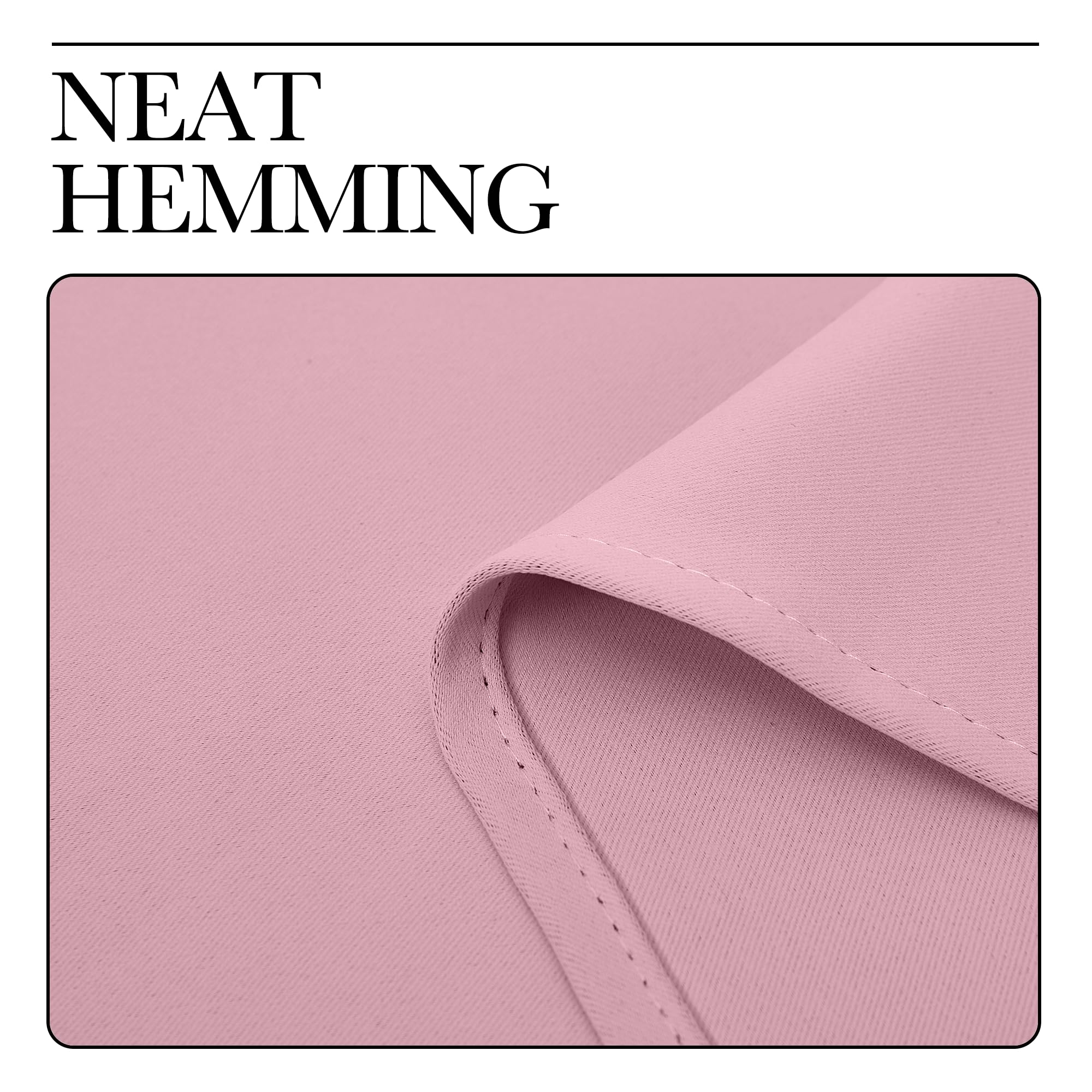 NICETOWN Bedroom Curtains Blackout Drapery Panels, 2 Panels, 42 x 54 Inch, Rouge Pink, 3 Pass Microfiber Thermal Insulated Solid Ring Top Blackout Window Curtains/Drapes
