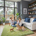4x6 Area Rugs for Bedroom, Grass Green Soft Fluffy Shag Bedside Rugs