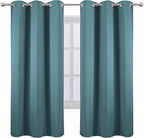 LEMOMO Sea Teal Thermal Blackout Curtains/42 x 72 Inch/Set of 2 Panels Room Darkening Curtains for Bedroom