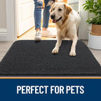 OLANLY Dog Door Mat for Muddy Paws 40x24, Super Absorbent Chenille Mud Mat