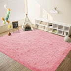 Pink Rugs for Bedroom Girls: 8x10 Fluffy Shag Soft Washable Rug Large Fuzzy Plush Indoor Carpet for Living Room Nursery Playroom Kids Girls Boys Room (Pink, 8'x10')