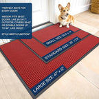 OLANLY Front Door Mat Indoor Outdoor Entrance, 2-Pack 29.5 x 17 Inch, Waterproof Heavy Duty Doormat, Fade Resistant, Low Profile, Easy Clean Patio Porch Welcome Floor Mats for Entry, Red