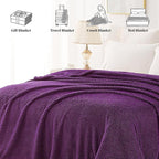 Whale Flotilla Extra Large Fuzzy Fleece Throw Blanket for Couch, 50x70 Inch Fluffy Warm Soft Jacquard Blankets for All Season, Lightweight and Cozy, Purple