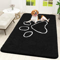 OLANLY Dog Door Mat for Muddy Paws 70x46, Paw Print Design Chenille Mud Mat
