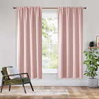 RYB HOME Bedroom Blackout Curtains 63 inches Long, 100% Blackout
