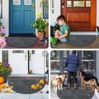 Smiry Half Circle Front Door Mat Outside Entrance, Rubber Doormat, 47x32