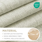 Joydeco Blackout Curtains for Bedroom - 72 Inch Long 100% Light Blocking 2 Panels Light Beige Drapes, Thermal Insulated Room Darkening Curtains, Linen Textured for Living Room, Rod Pocket & Back Tabs